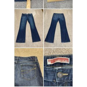 Gap womens curvy flare jeans sz 10R 9” rise dark wash stretch denim retro Y2K